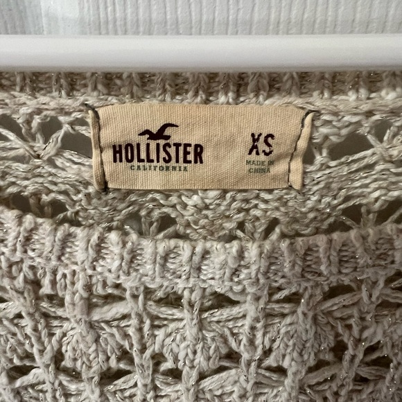 Hollister Crochet Cream Sweater, XS - Picture 3 of 5